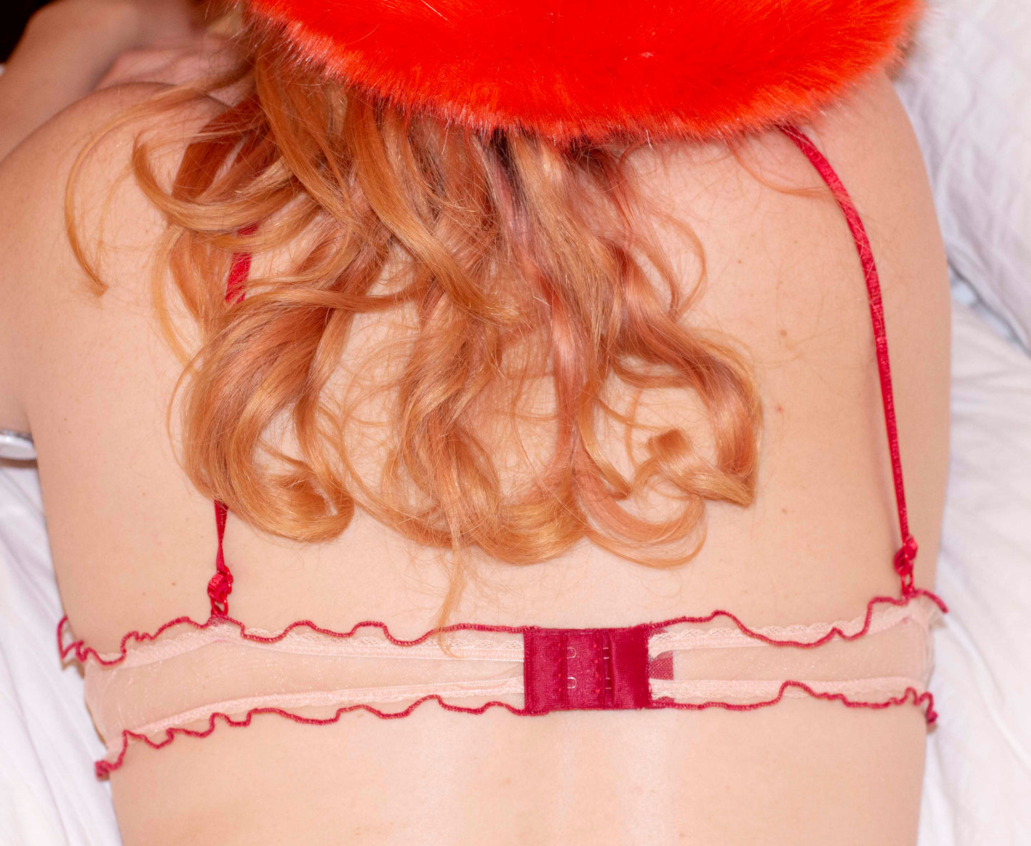 Maya red frilly lingerie set