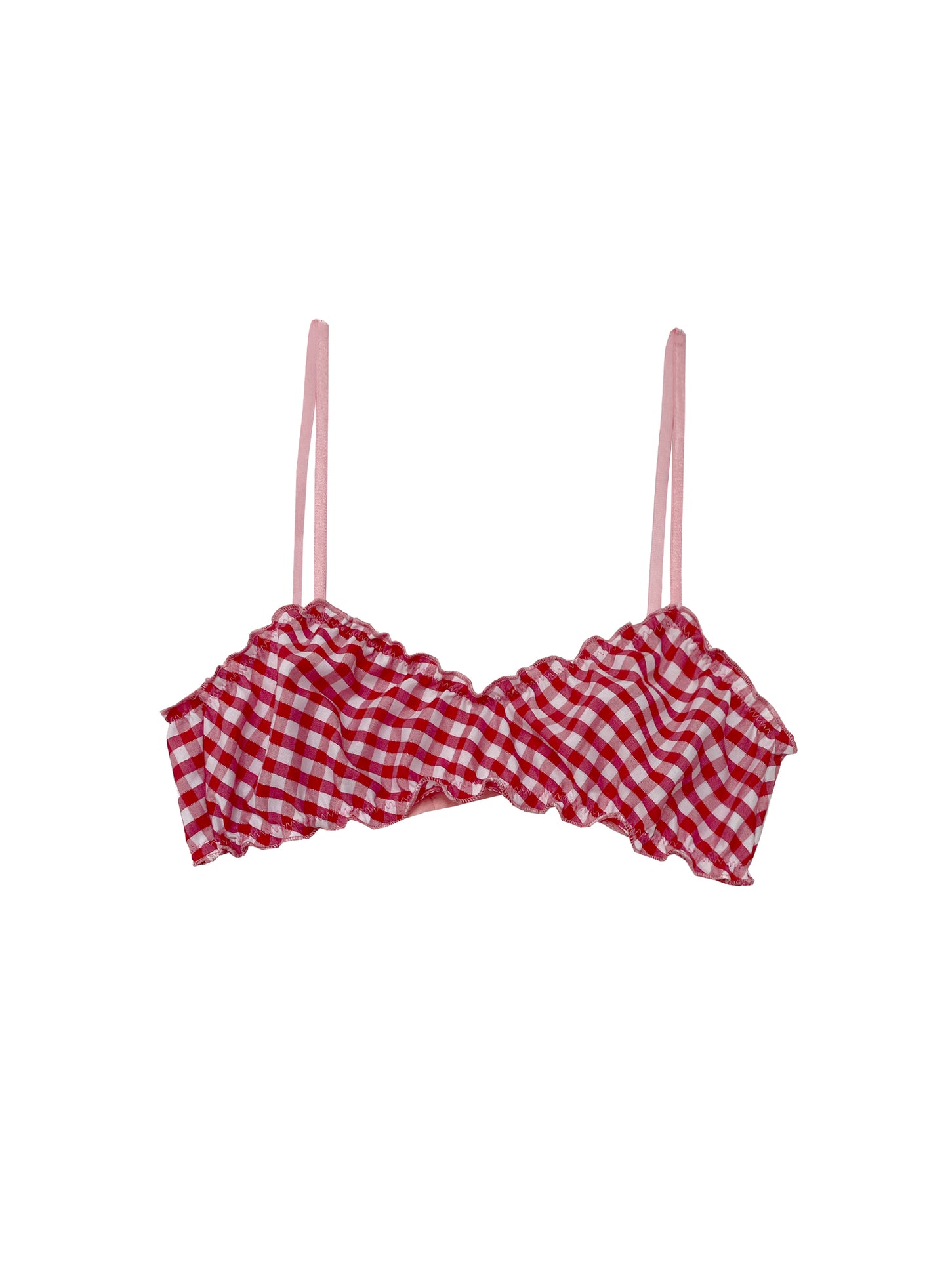 Clemence - red gingham bralette