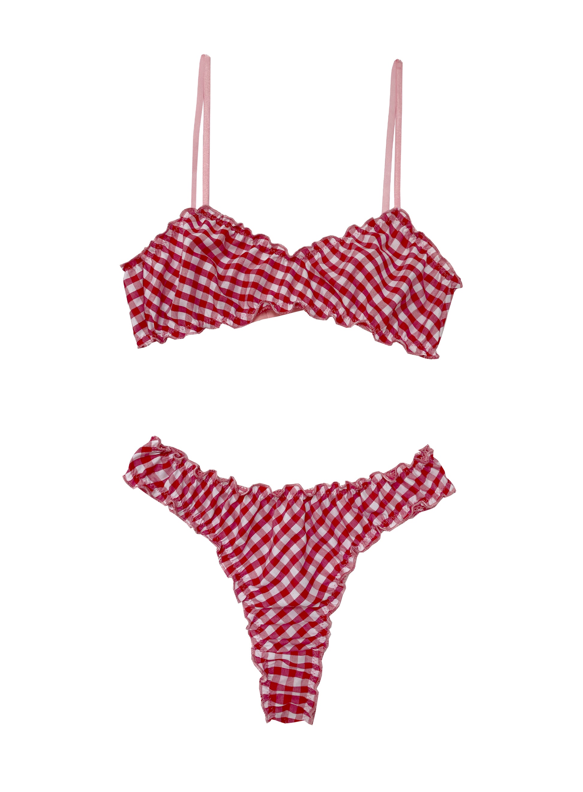Red gingham underwear set