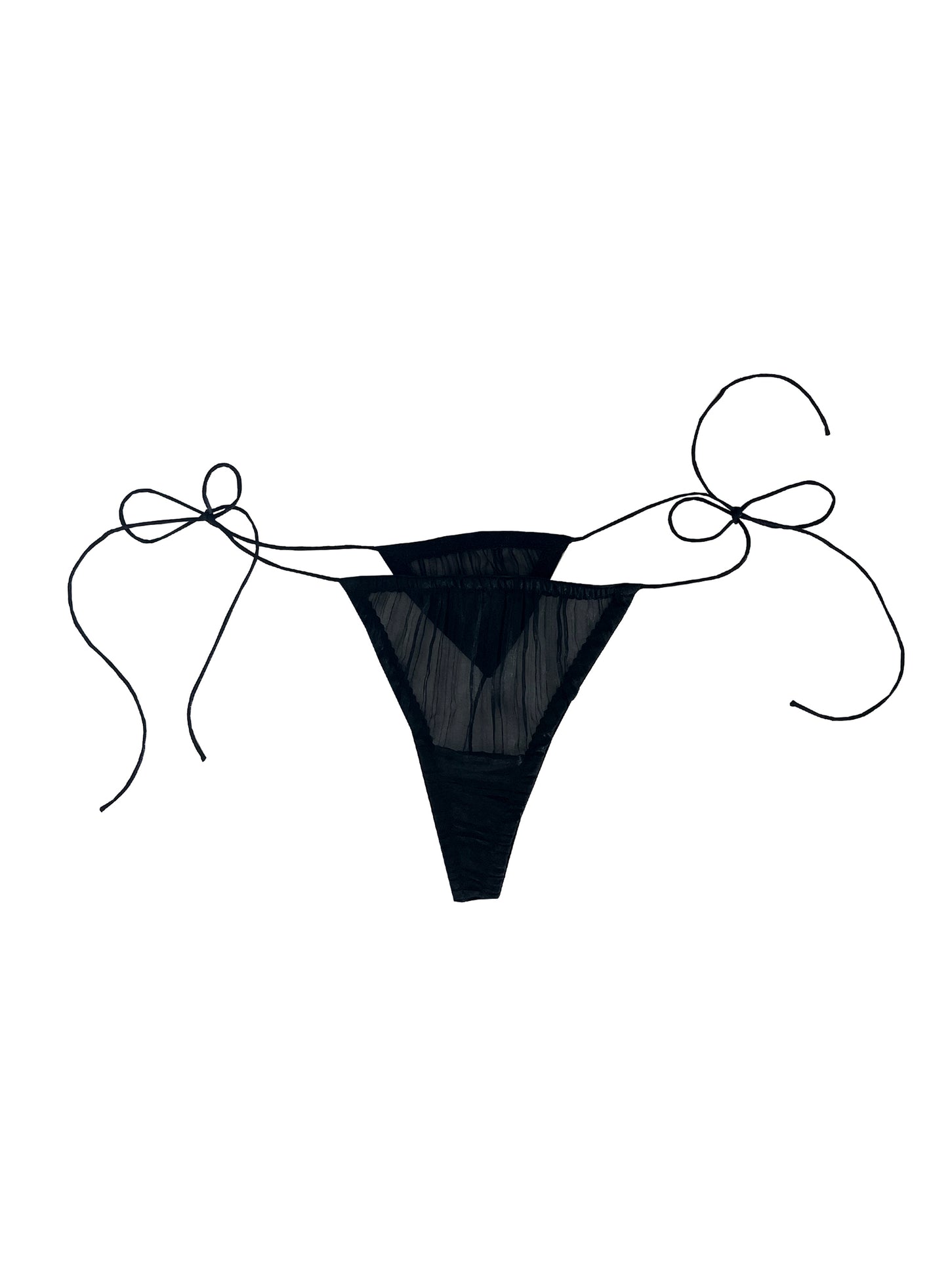 Lara 100% pleated silk G-string