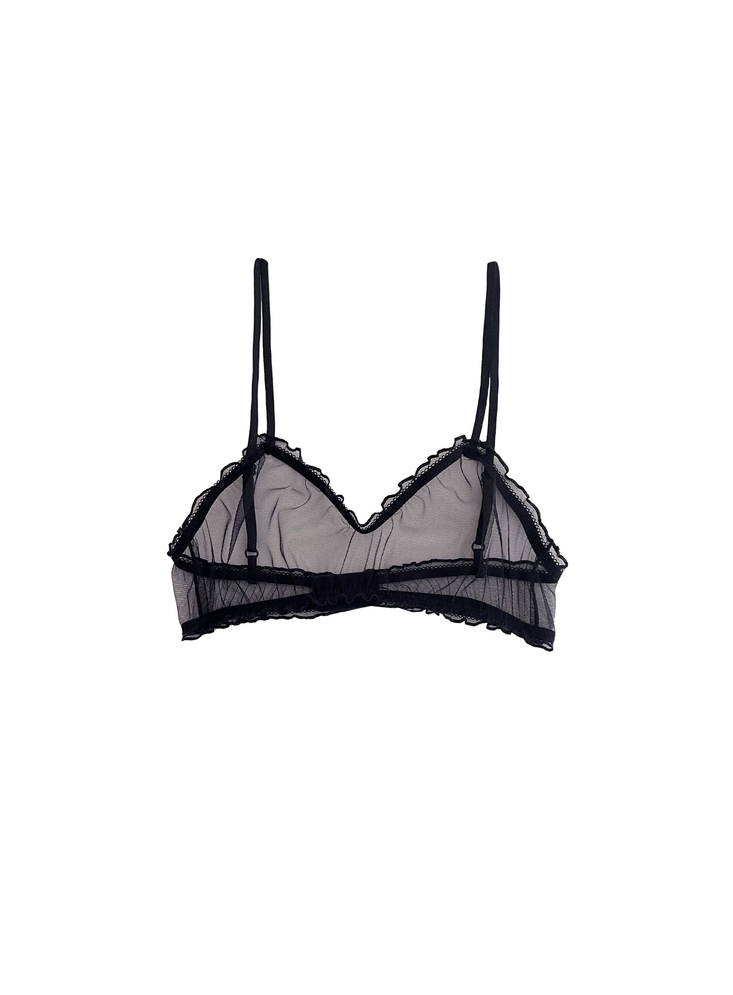 Maya black frill bralette