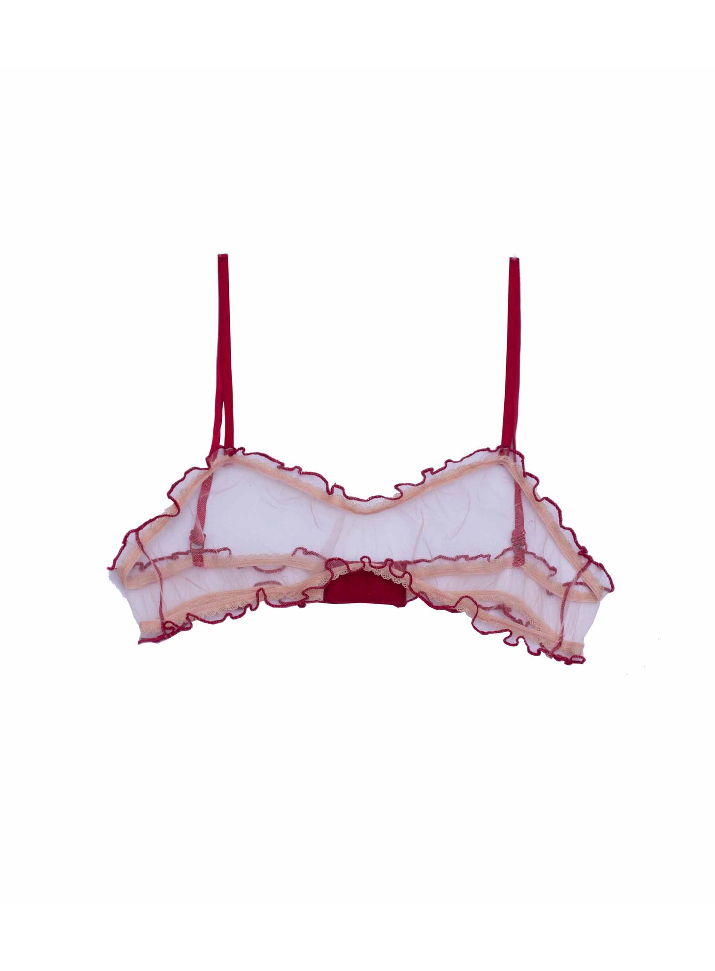 Maya red frill bralette