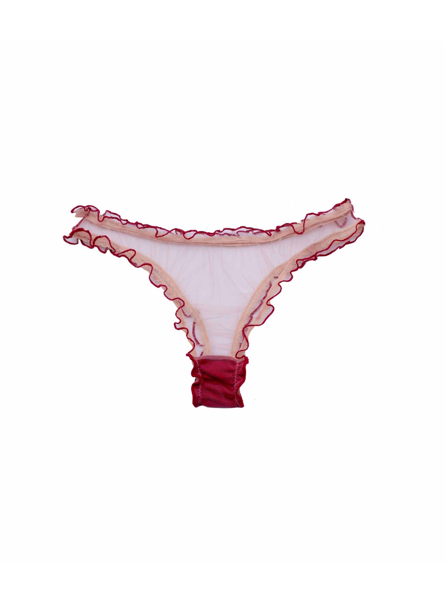 Maya red frilly thong