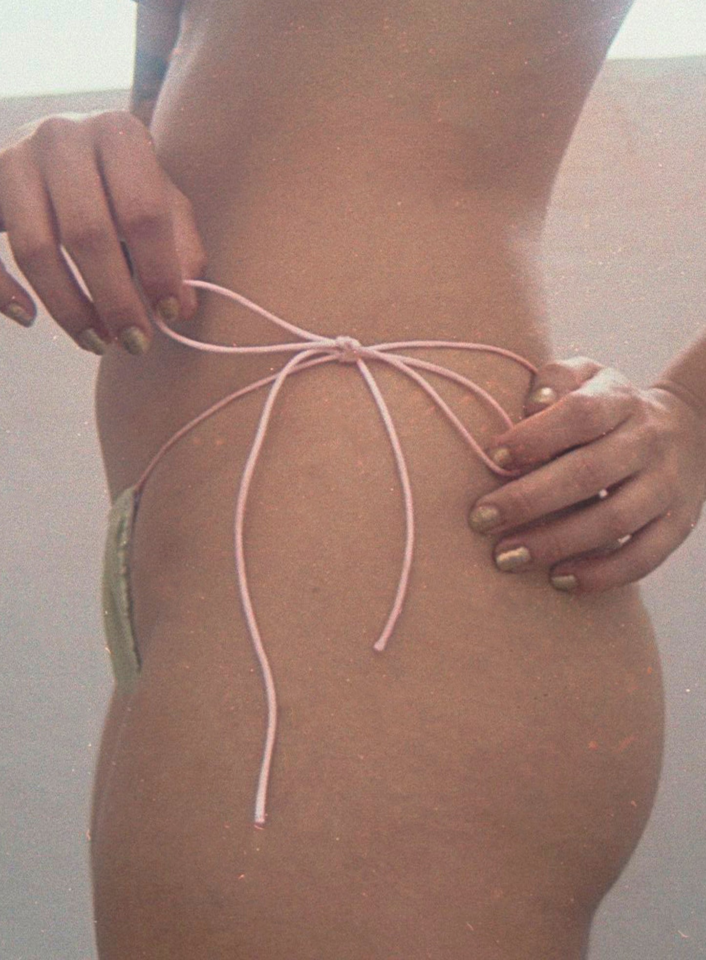 Pistachio satin G string