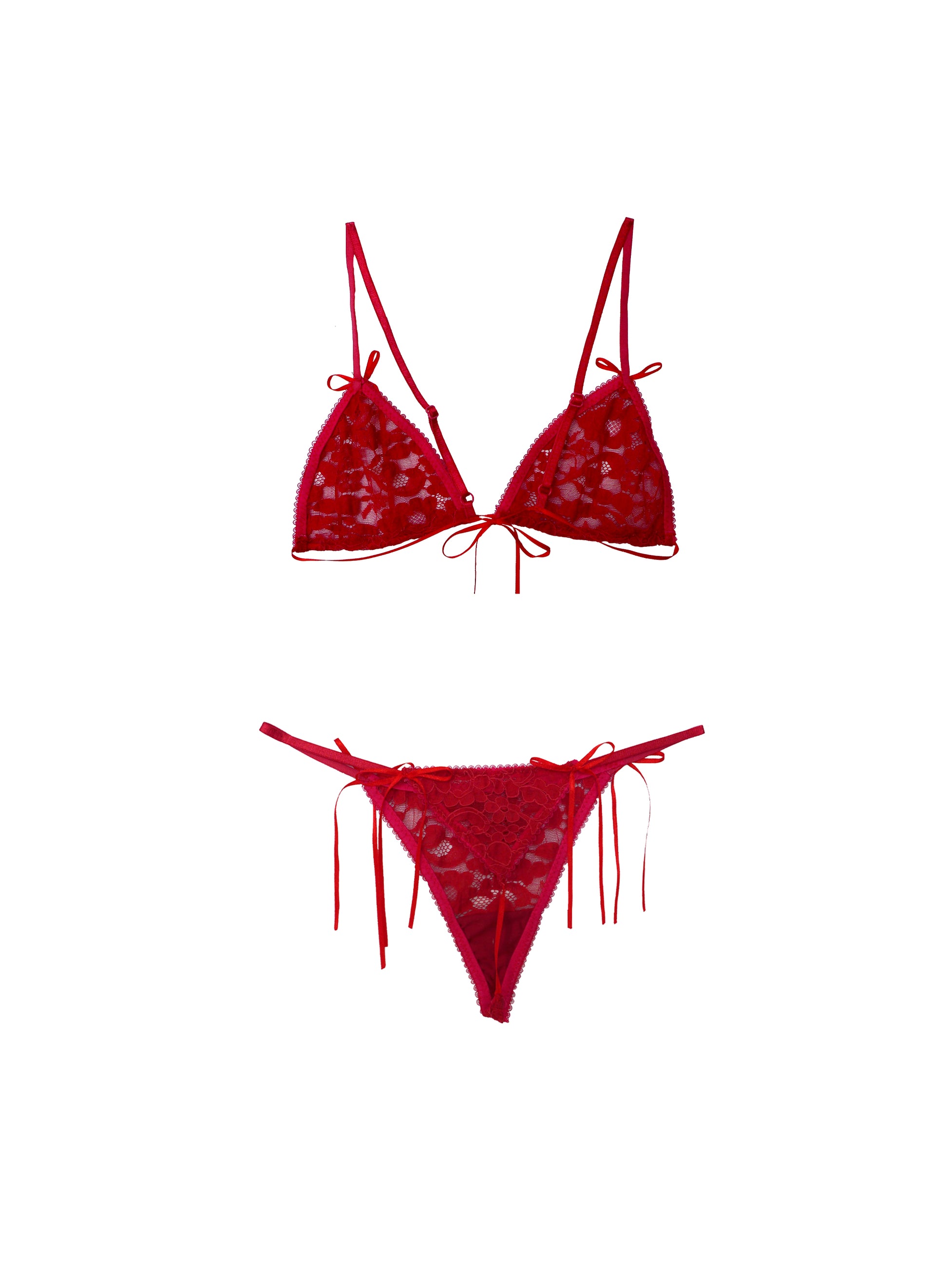 Nostalgia - Red lace lingerie set