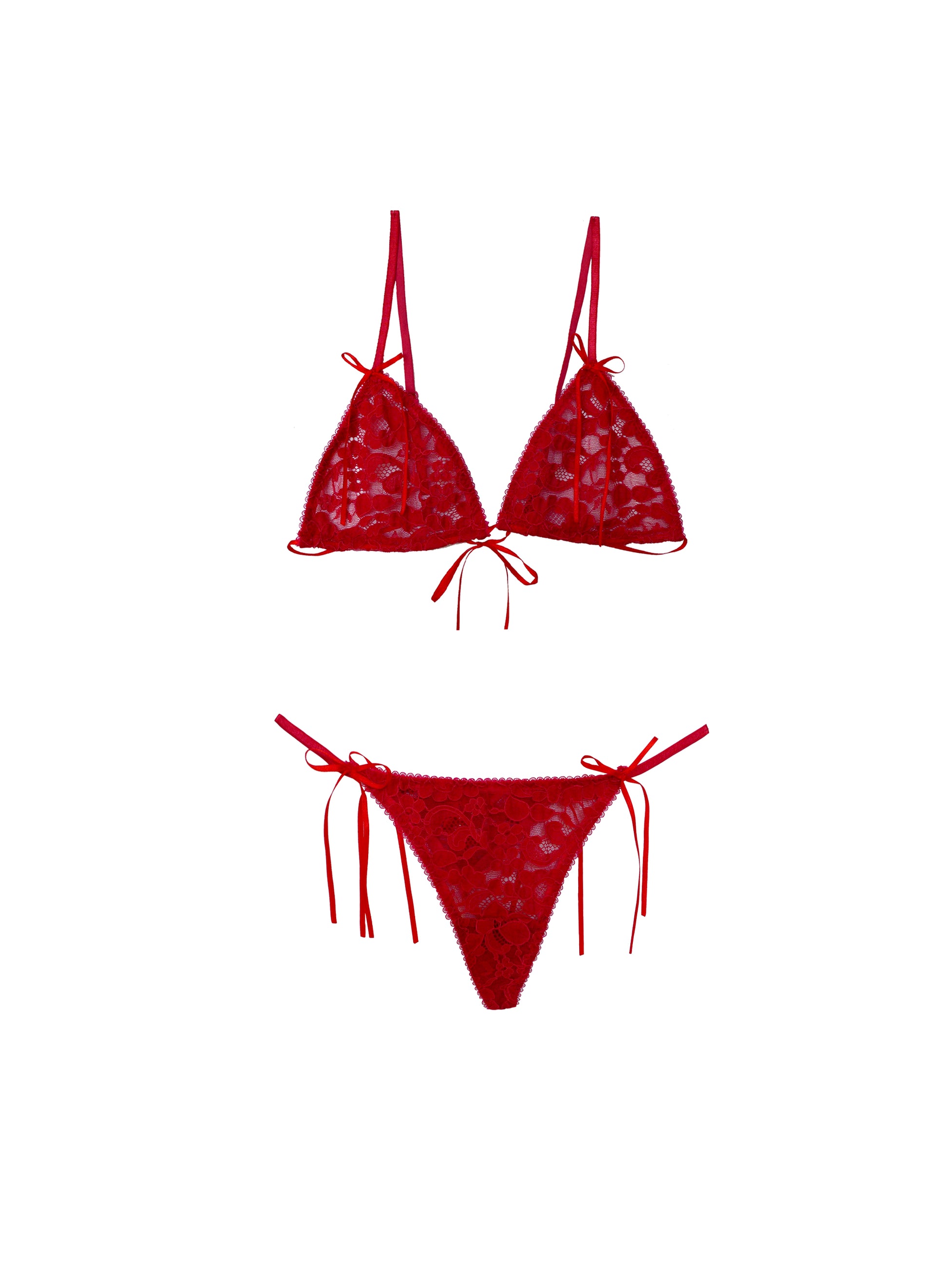 Nostalgia - Red lace lingerie set