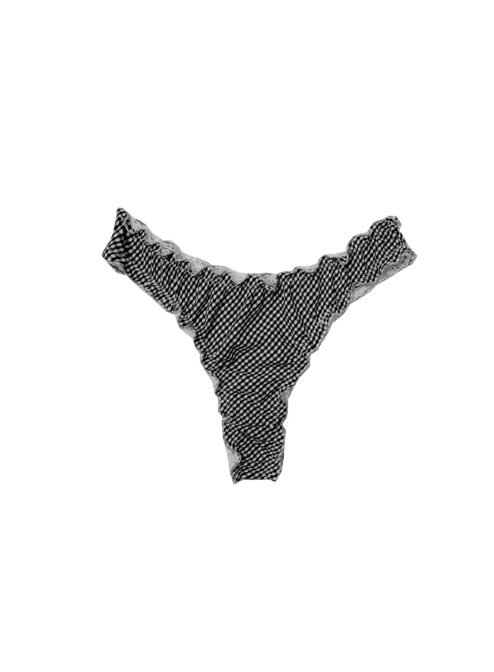 Bkack gingham thong