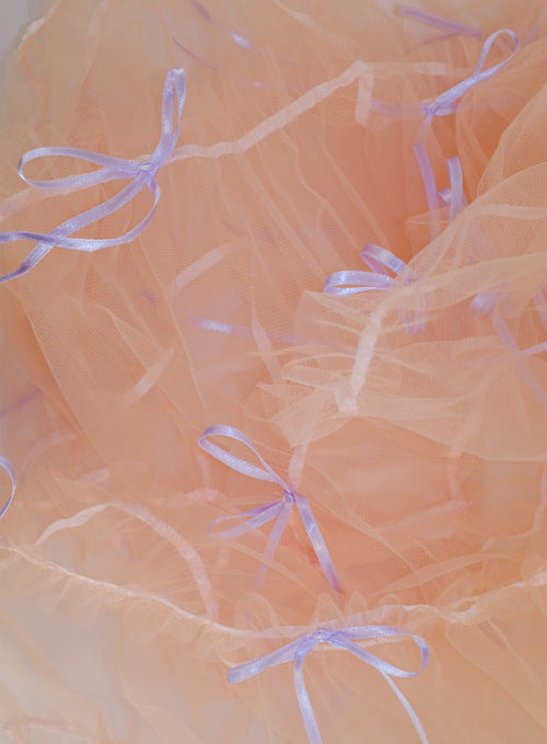 Triple bow tulle bloomer lilac