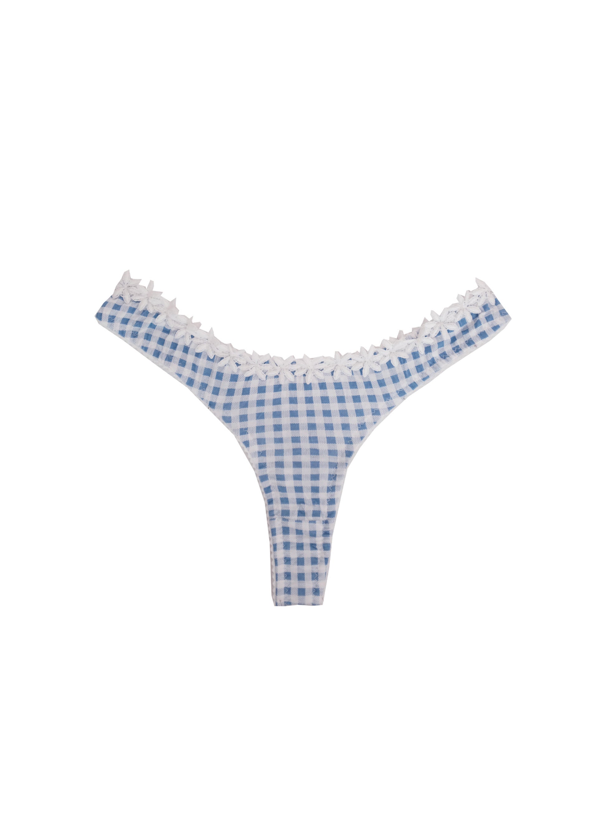 Forget me not gingham thong