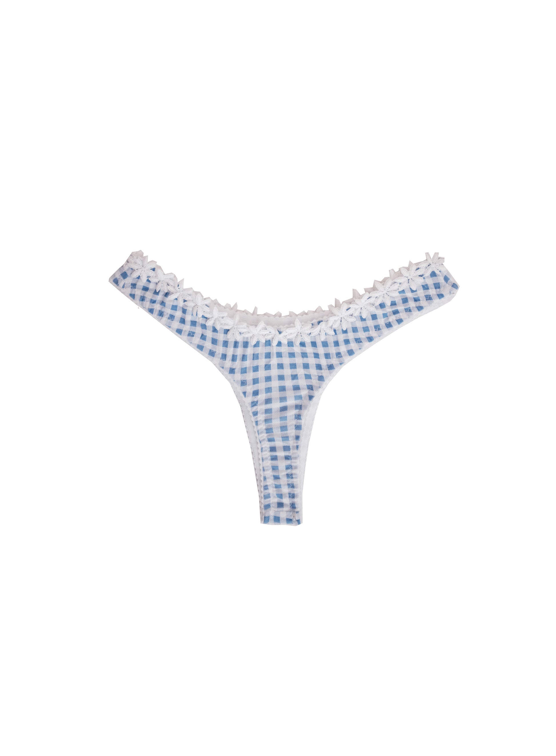 Forget me not gingham thong