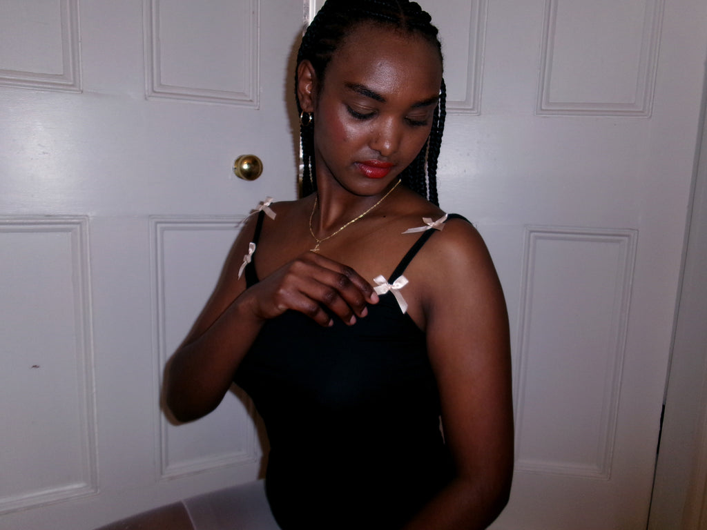 Black cotton top & knickers set