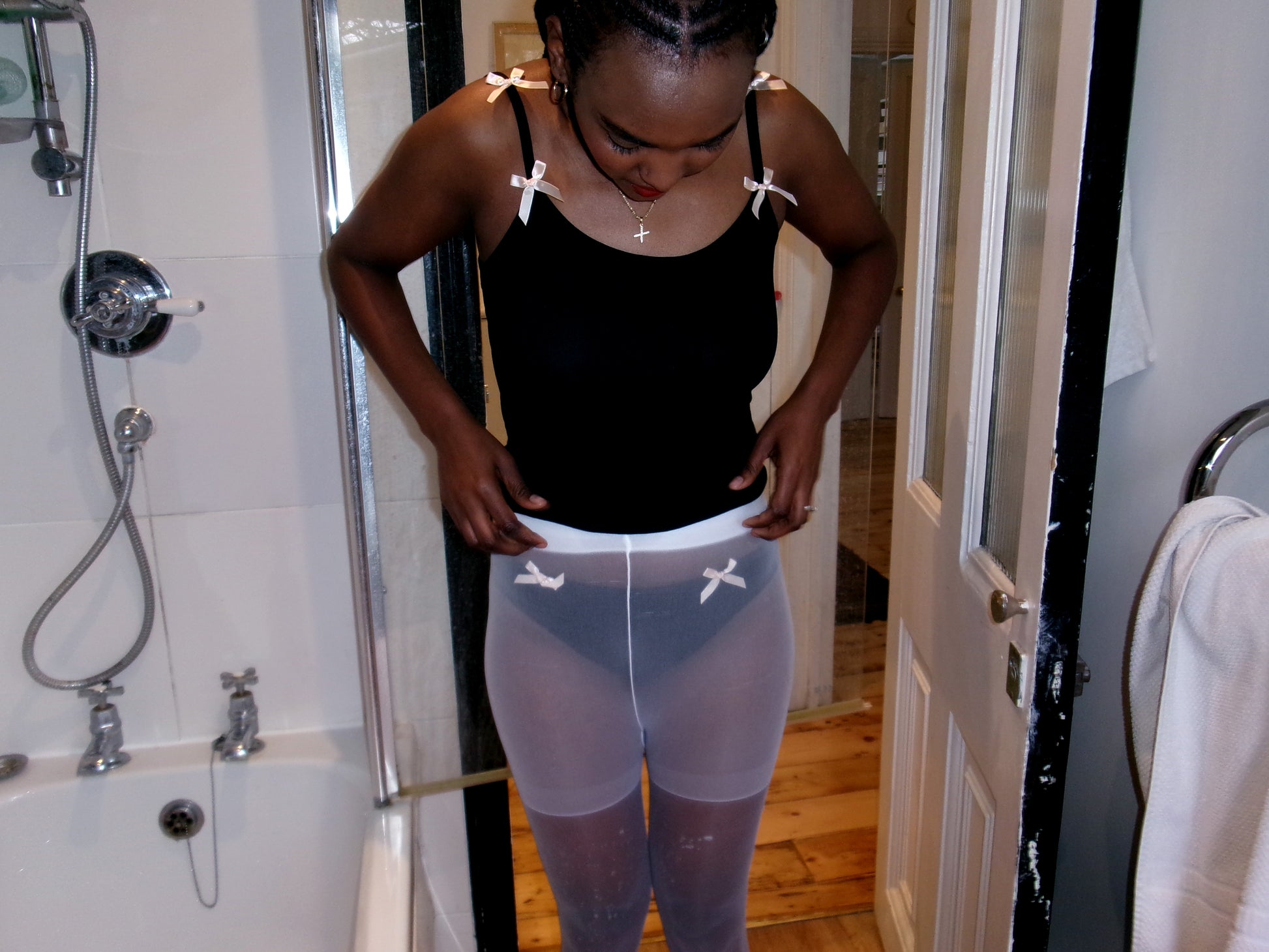 Black cotton top & knickers set