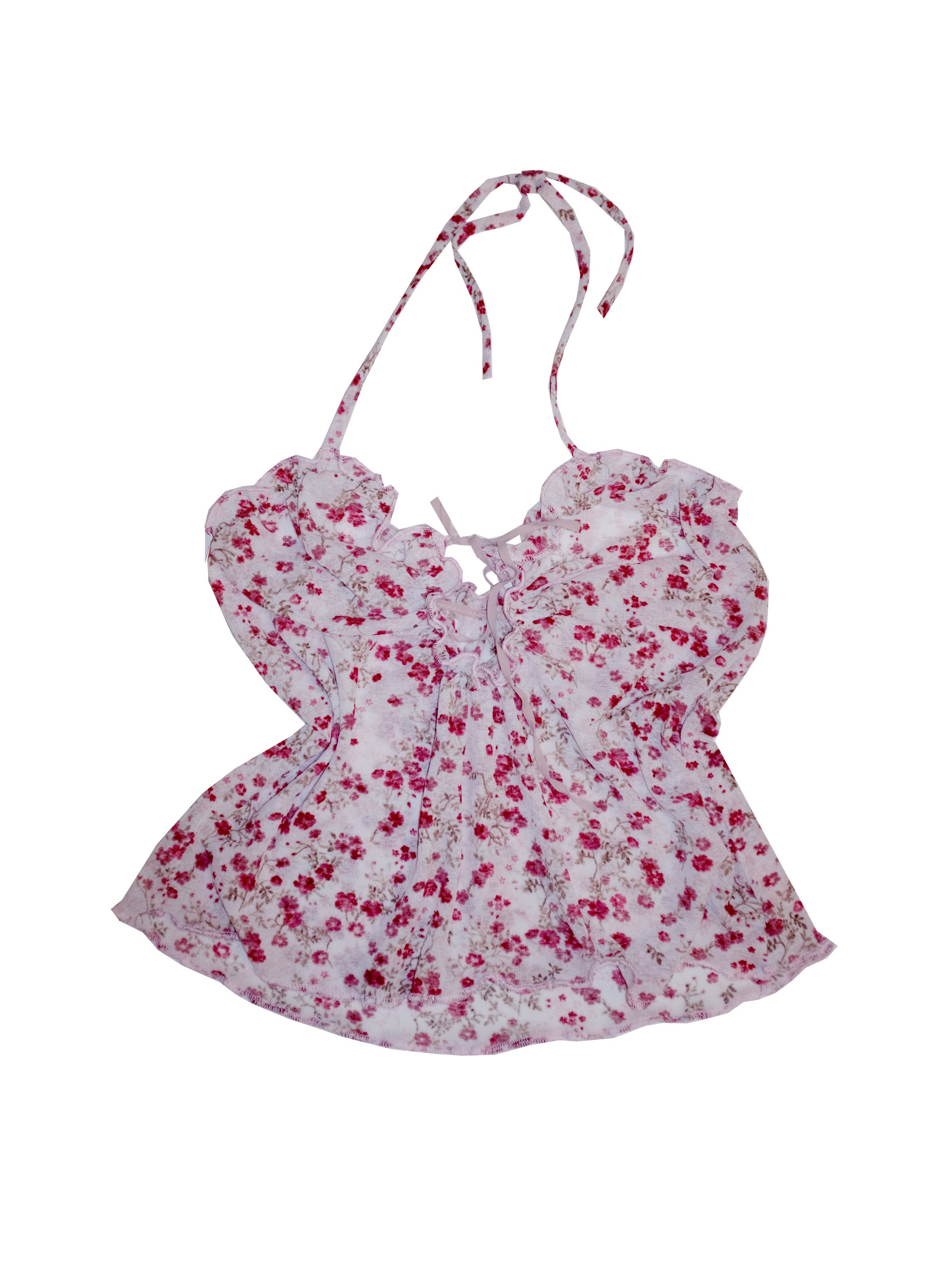 Floral mesh crop top