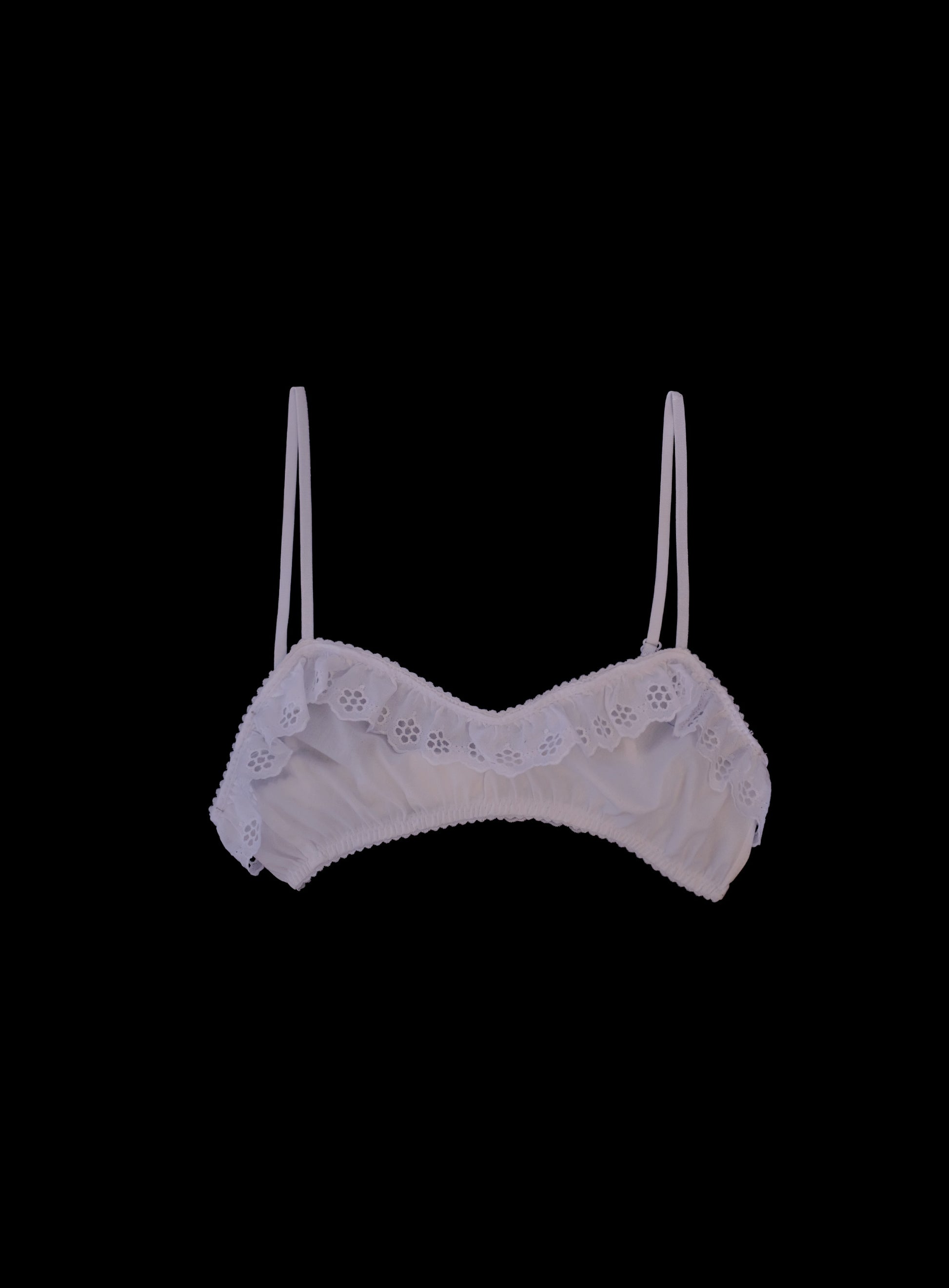 Frenchie white cotton bralette