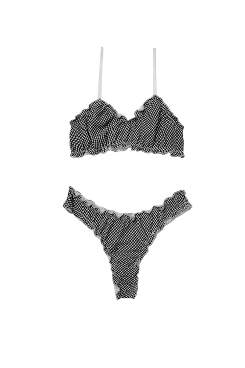 Black gingham underwear set