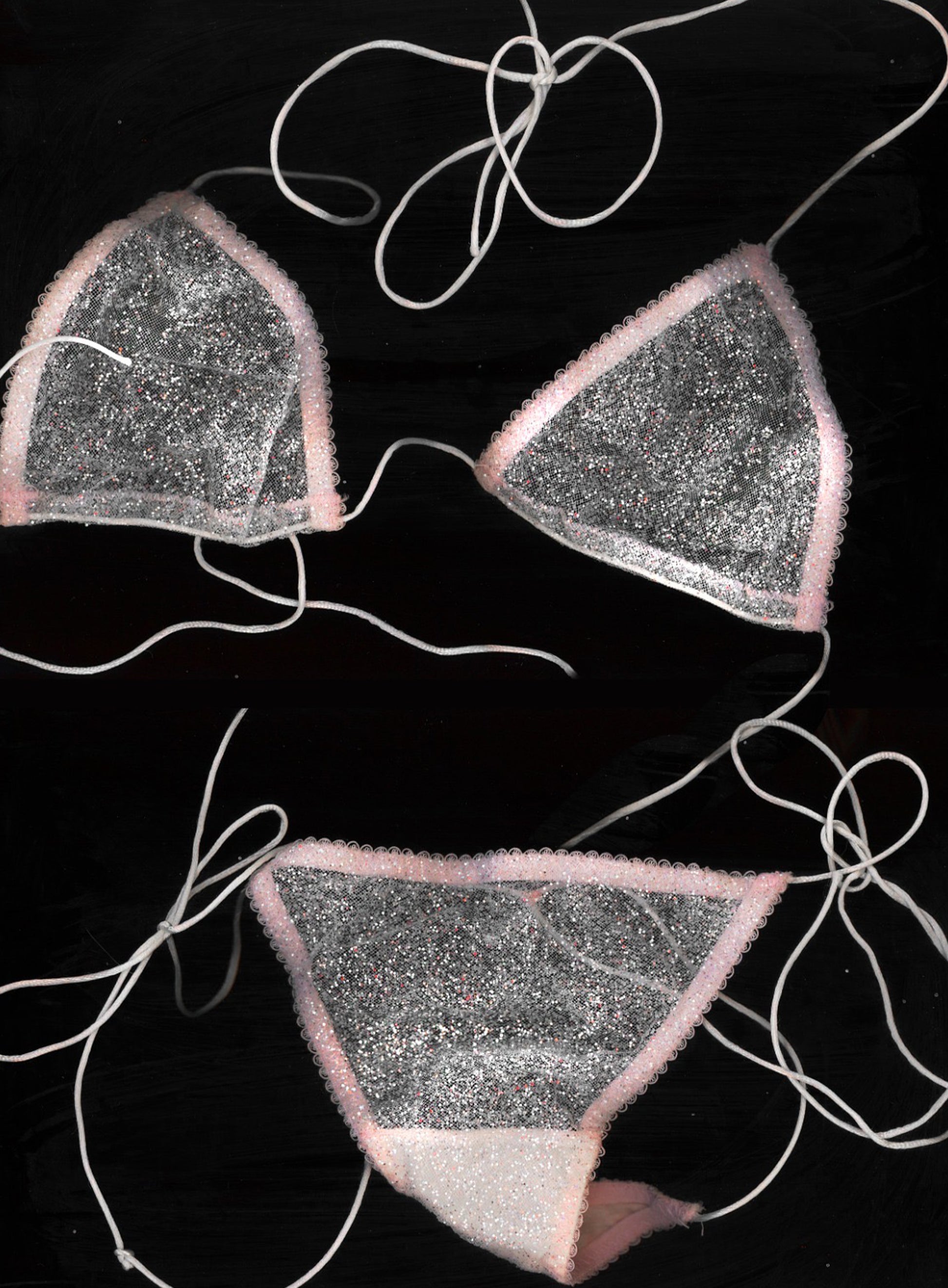 Glitter triangle bra