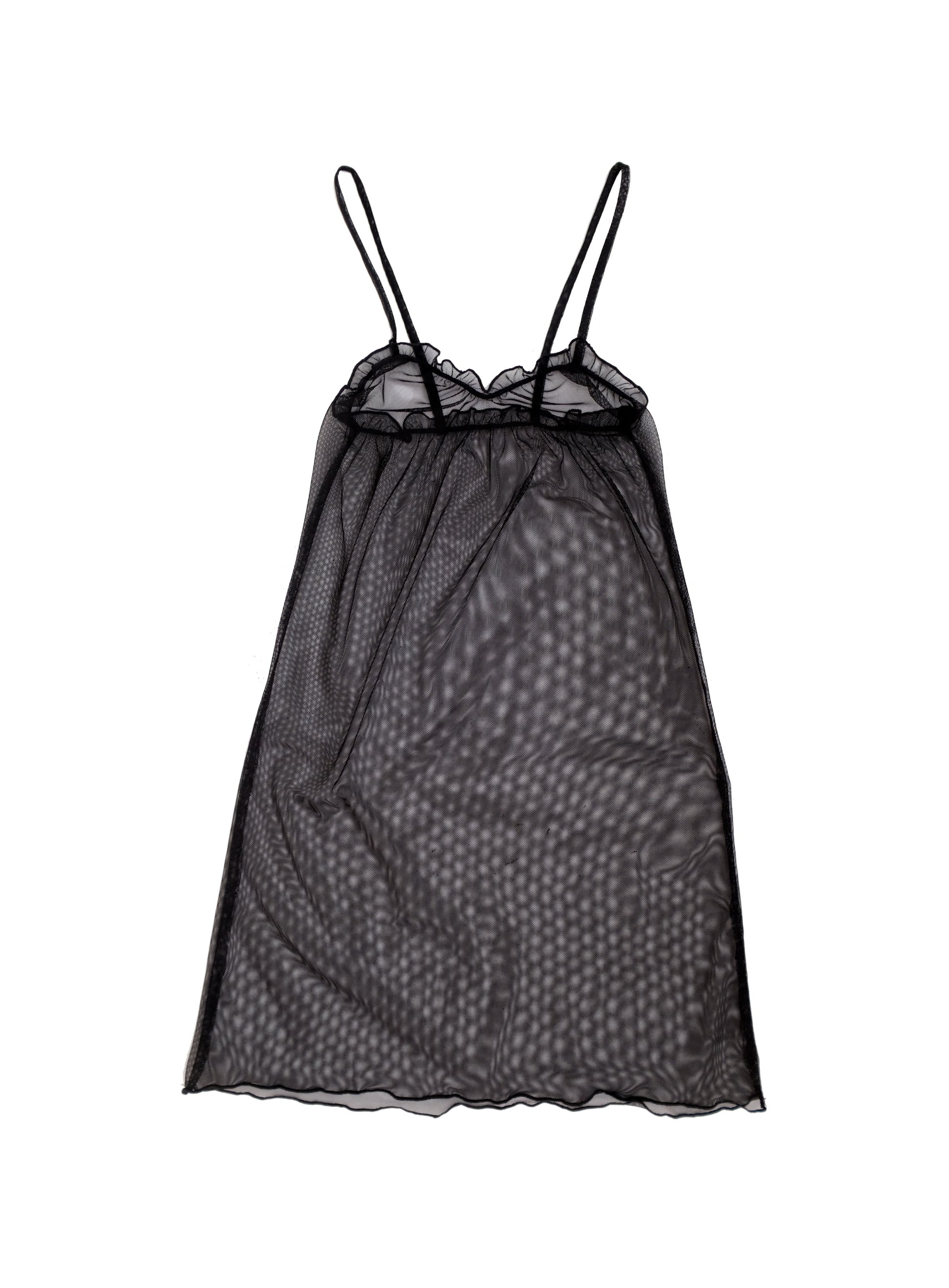 Black stretch mesh slip