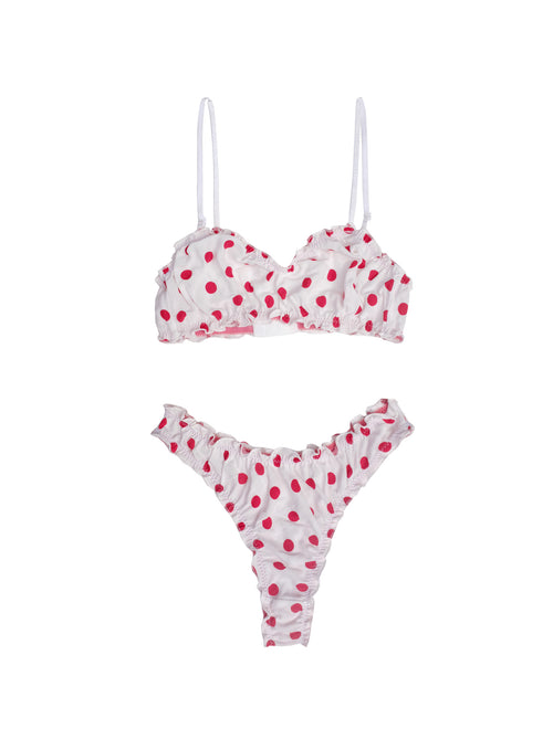 Red polka dot underwear set
