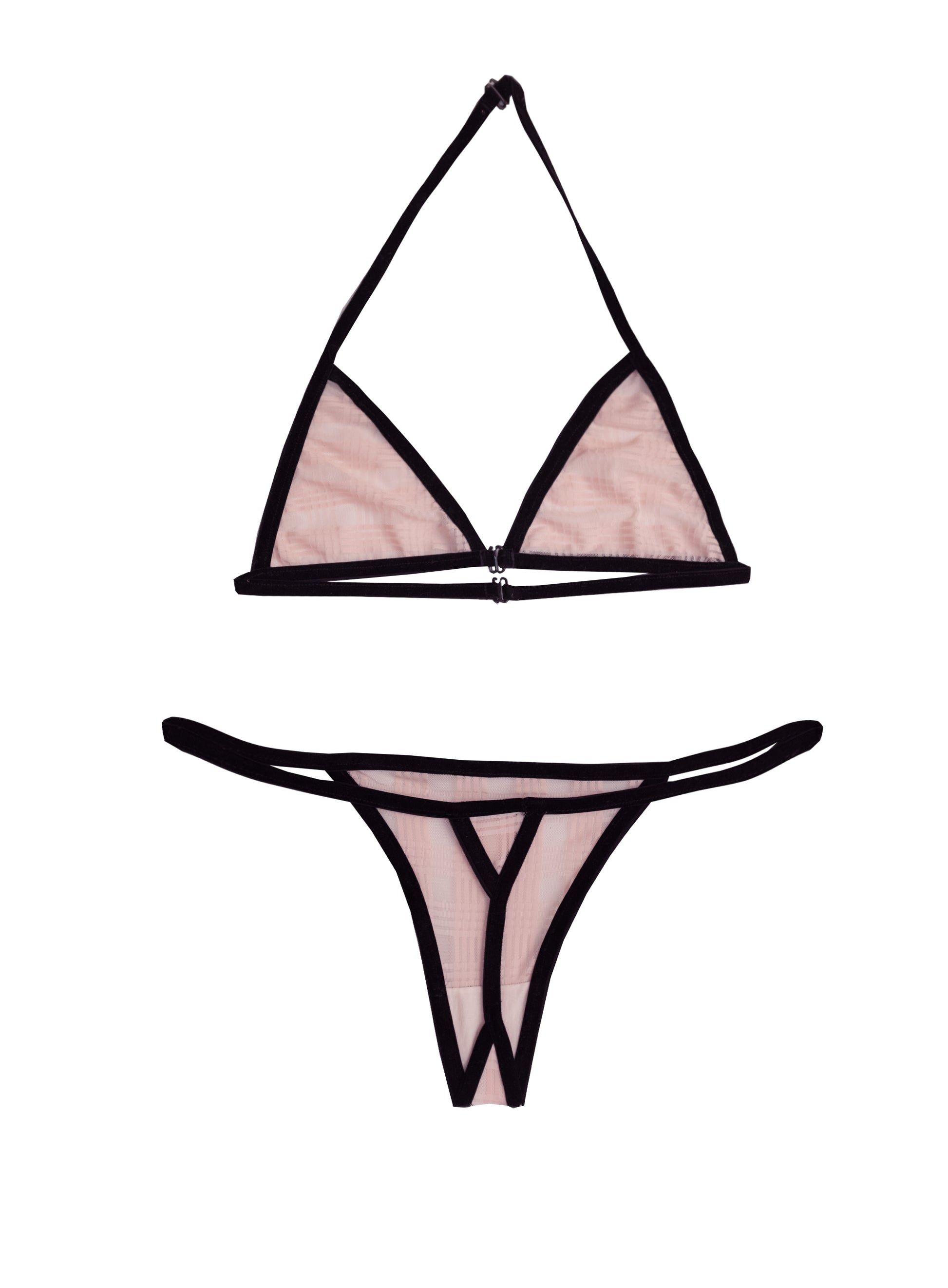 She ate - Pink chequered underwear set