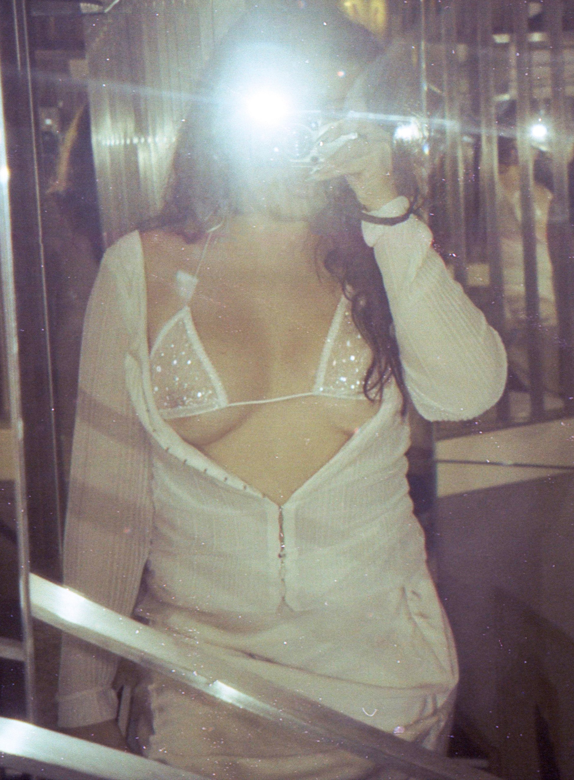 Glitter triangle bra