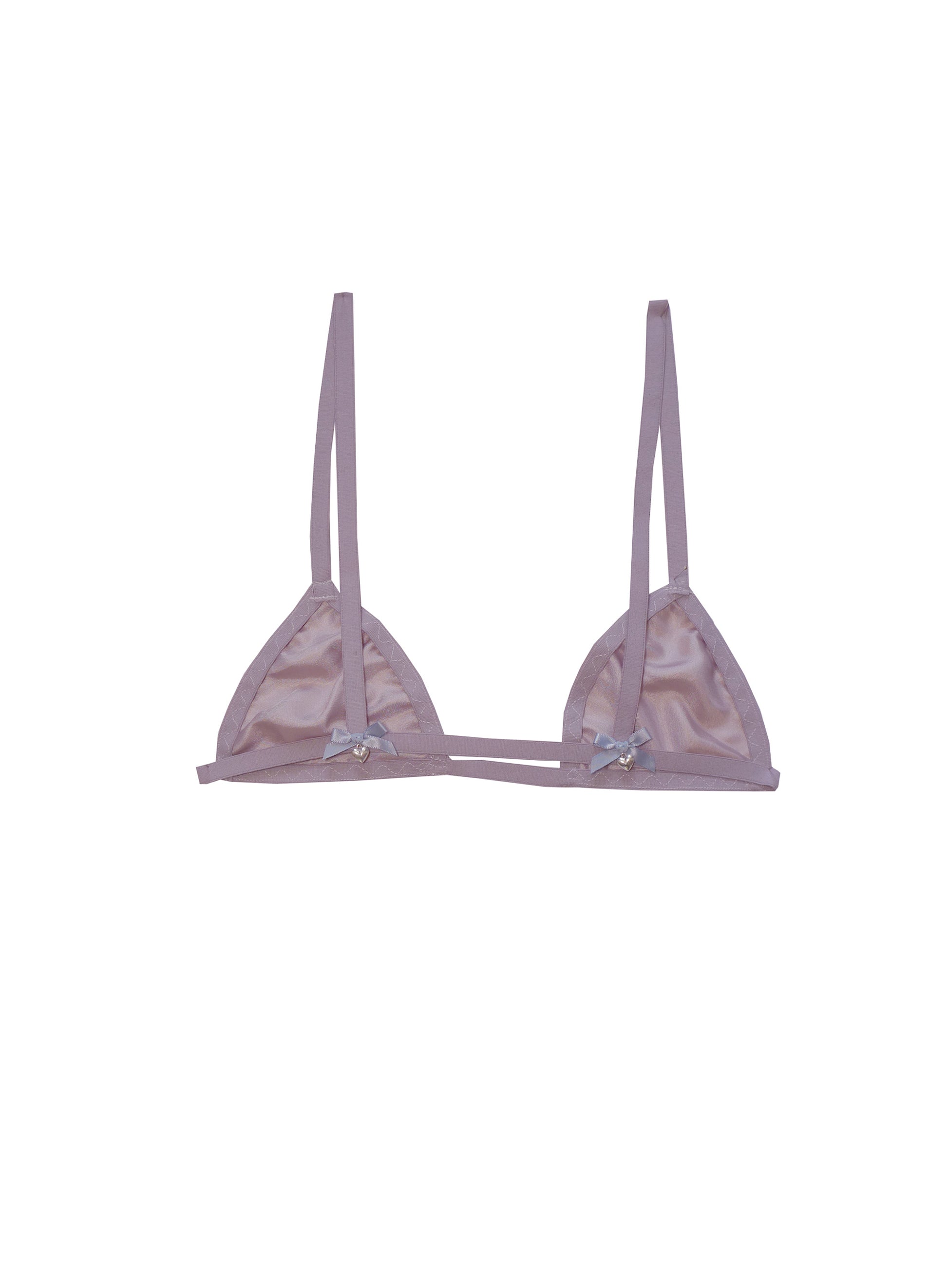 Silver micro bra top