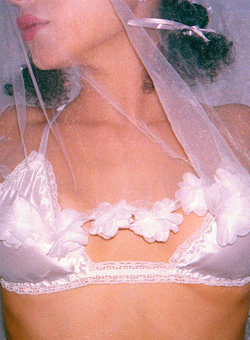 Silky satin bra