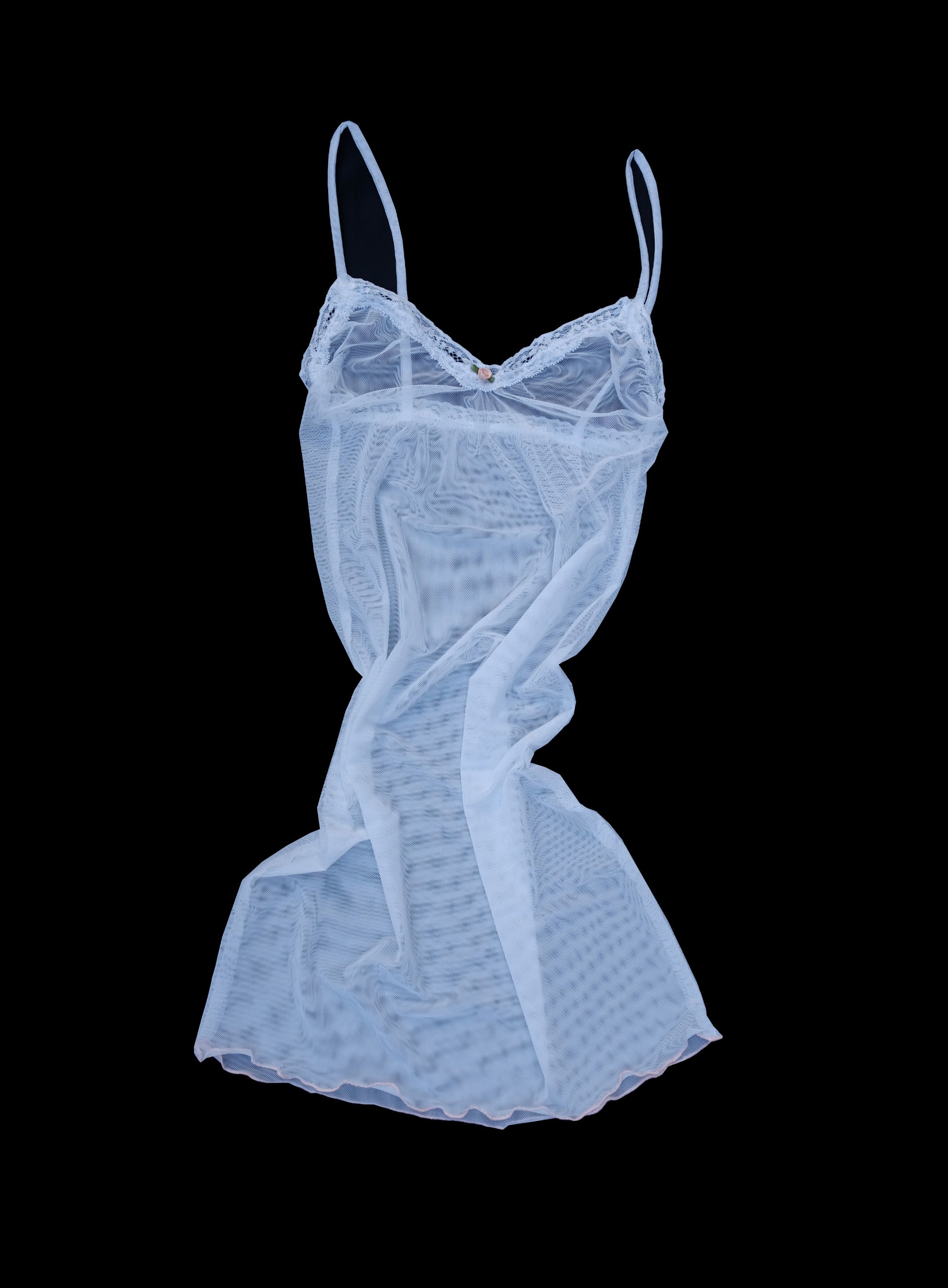 White stretch mesh slip