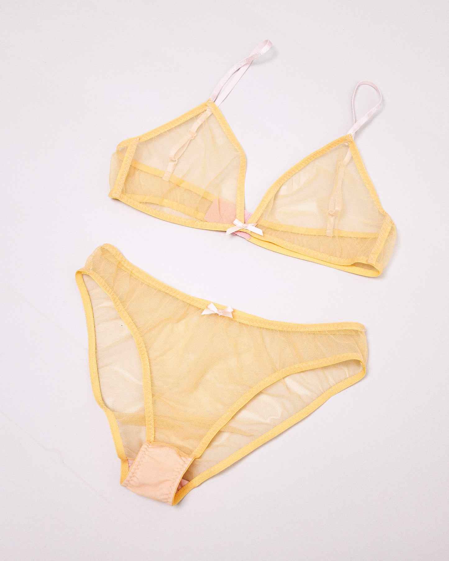 Vida yellow mesh bra