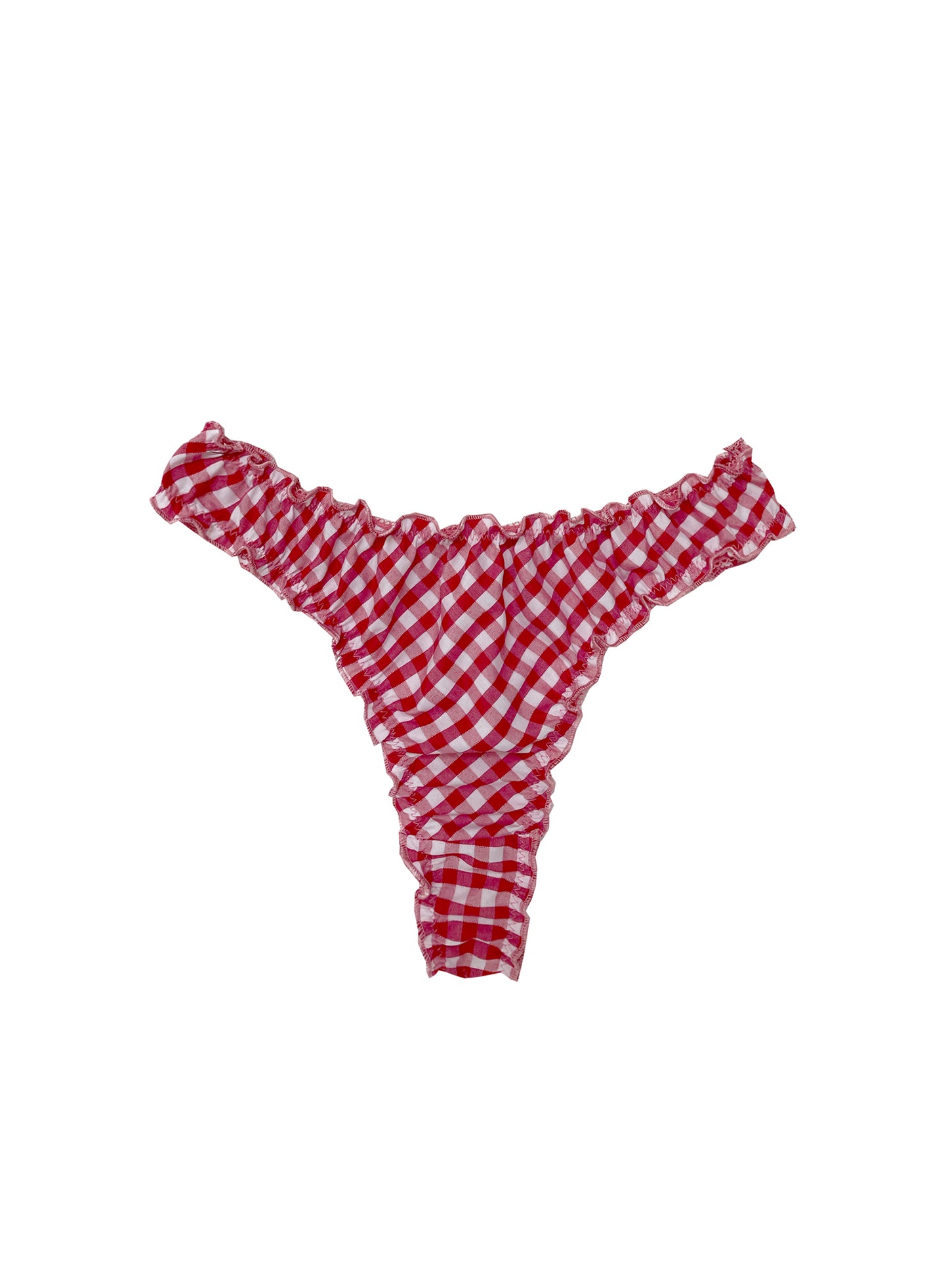 Clemence red gingham thong
