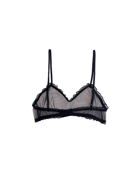 Maya black frill bralette