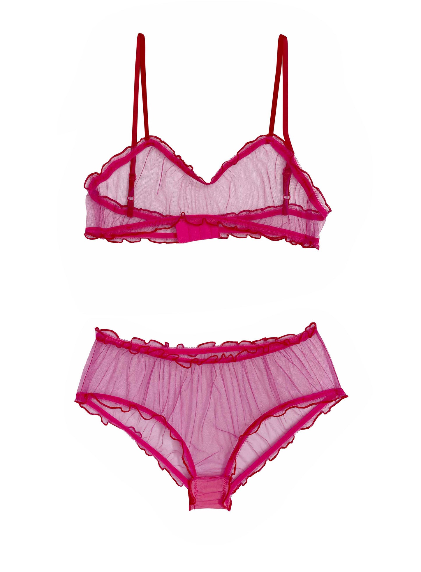 Maya pink frilly lingerie set